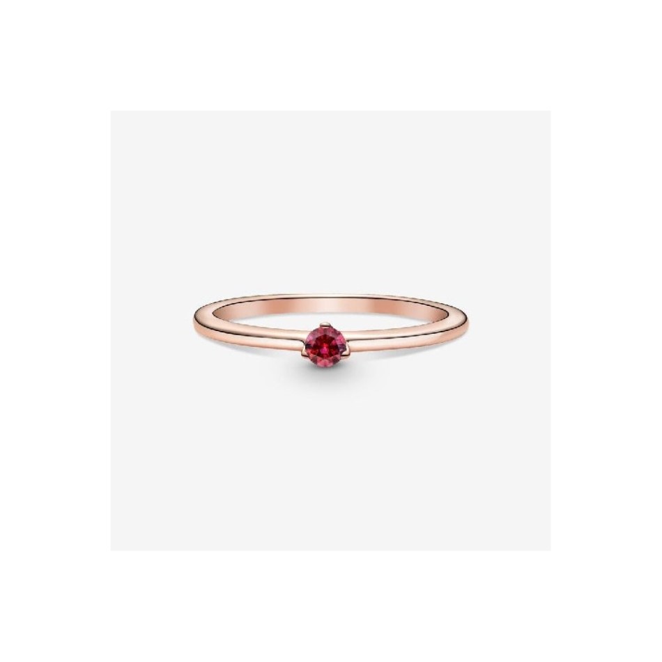 Rose Red Solitaire Pandora NZ Ring