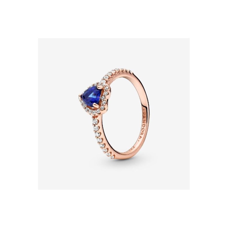Rose Sparkling Blue Elevated Heart Ring Pandora NZ