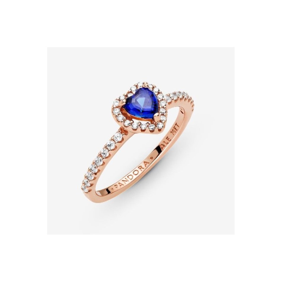 Rose Sparkling Blue Elevated Heart Ring Pandora NZ