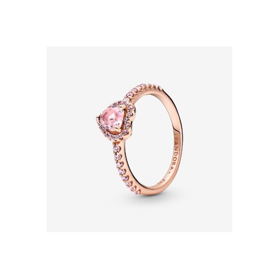 Rose Sparkling Elevated Pink Heart Ring Brand Pandora NZ