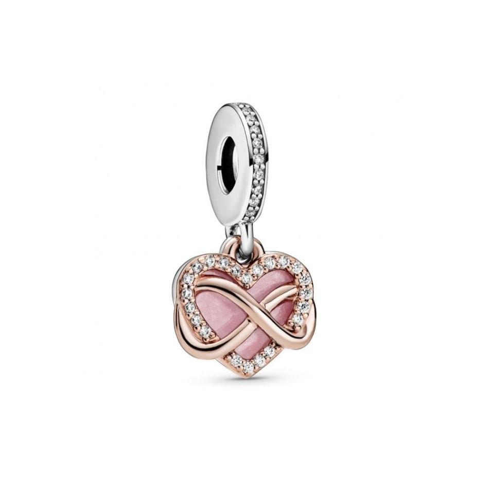 Rose Sparkling Infinity Heart Dangle Charms Pandora NZ