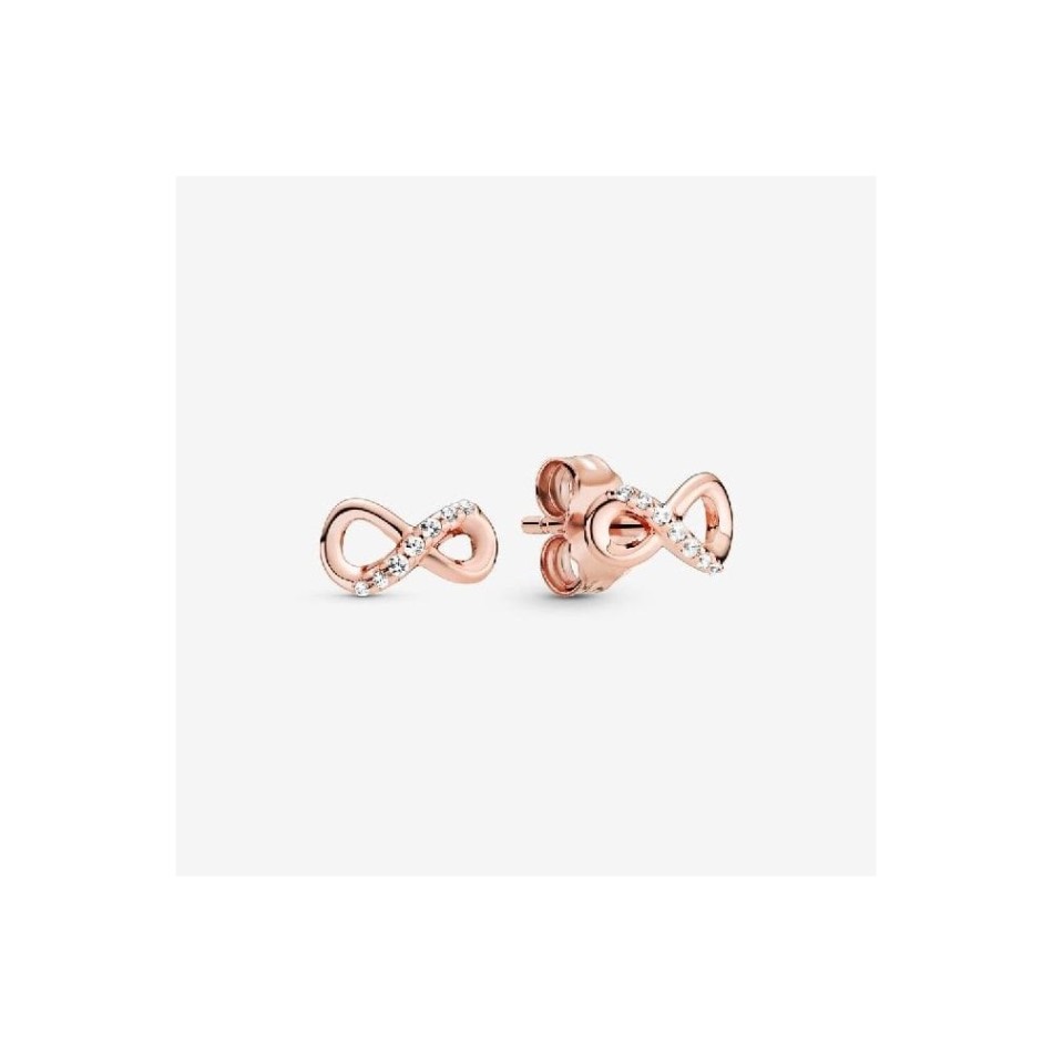 Rose Sparkling Infinity Stud Earrings Pandora NZ