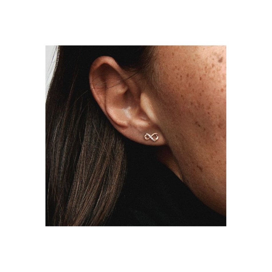 Rose Sparkling Infinity Stud Earrings Pandora NZ