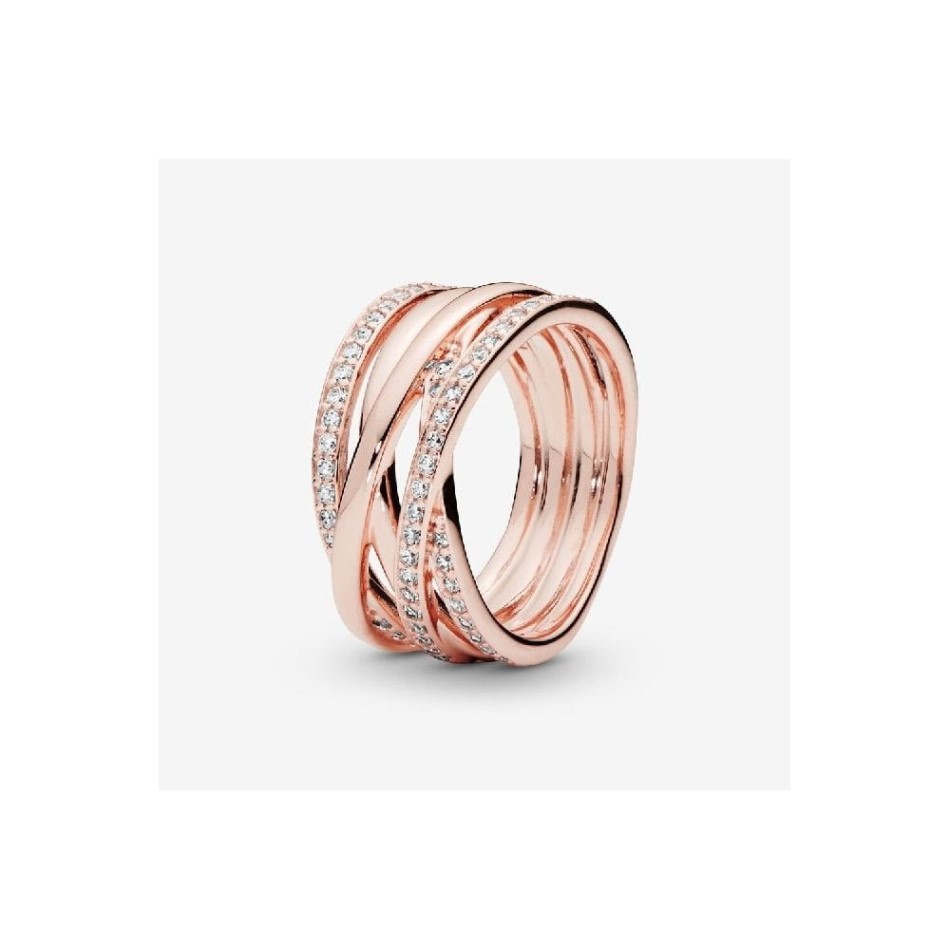 Rose Sparkling & Pandora NZ Polished Lines Ring