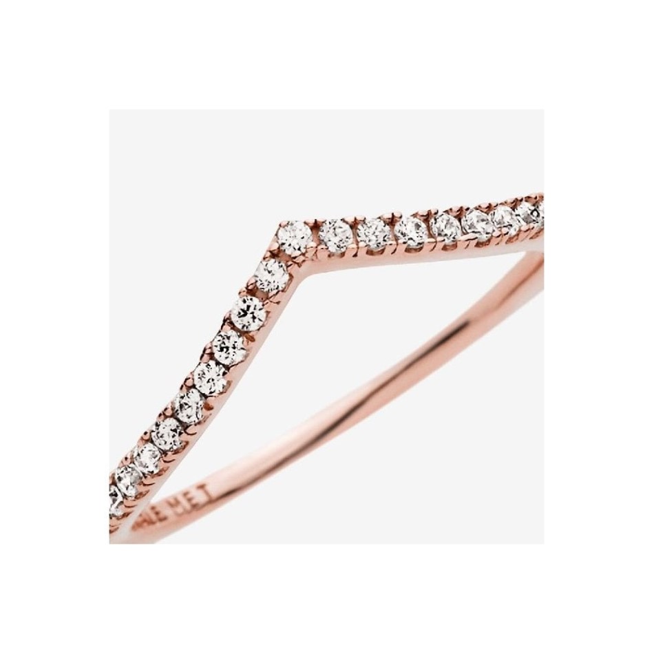 Rose Sparkling Pandora NZ Wishbone Ring