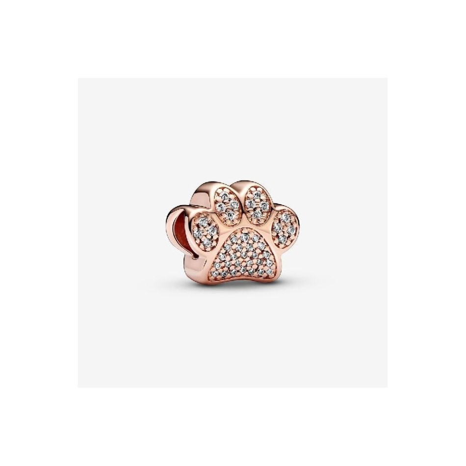 Rose Sparkling Paw Print Charms Pandora NZ