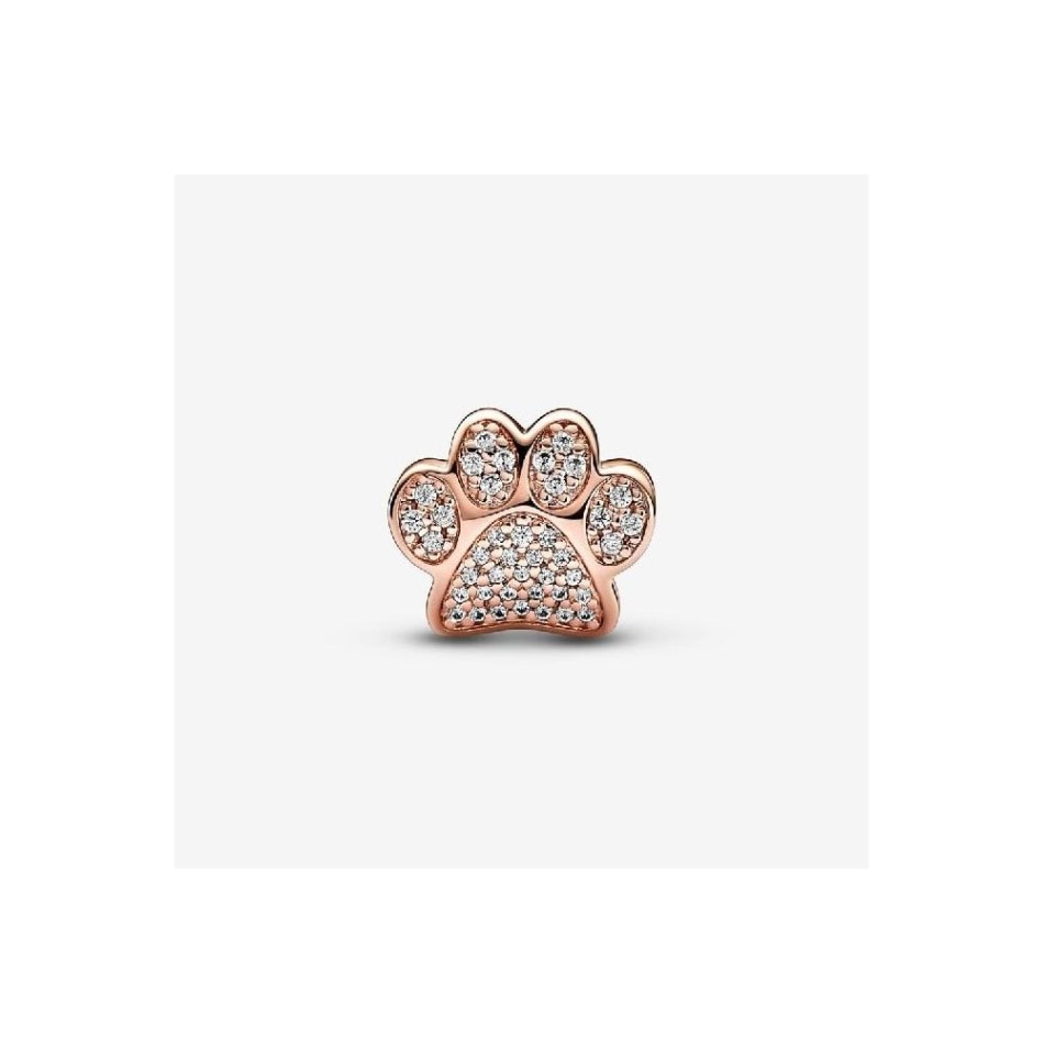 Rose Sparkling Paw Print Charms Pandora NZ
