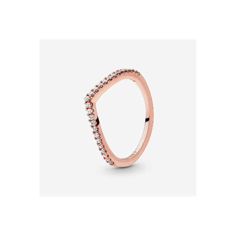 Rose Sparkling Wishbone Ring Pandora NZ Brand