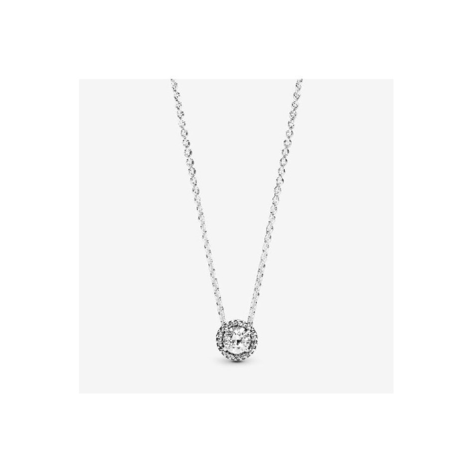 Round Sparkle Halo Necklace Pandora NZ