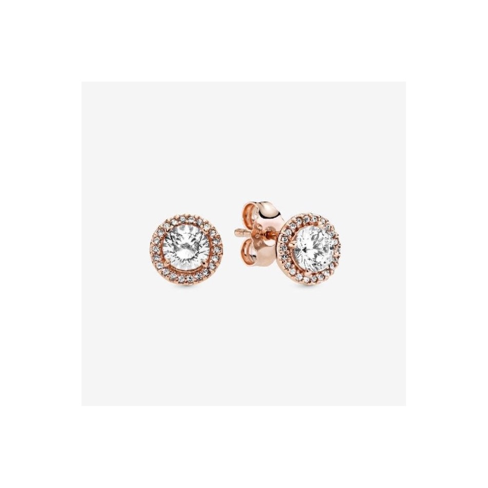Round Sparkle Halo Stud Earrings Pandora NZ