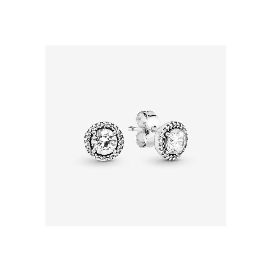 Round Sparkle Stud Earrings Pandora NZ