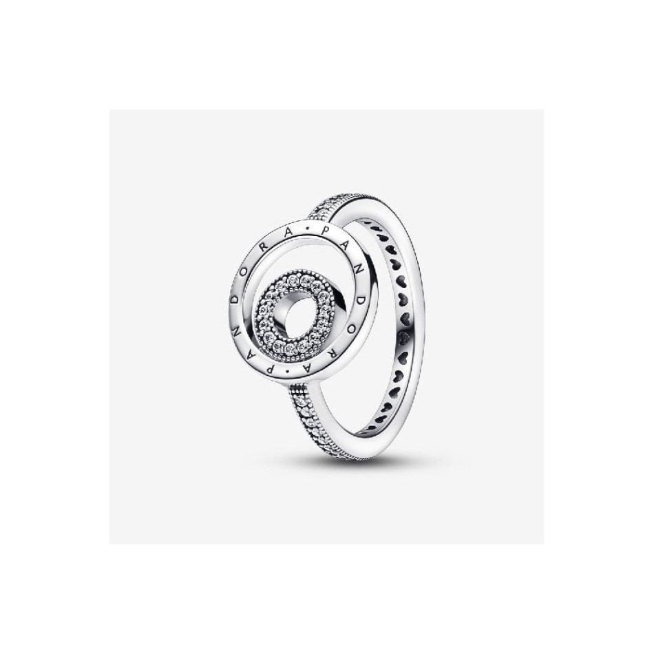 Signature Logo Circles Pave Pandora NZ Ring