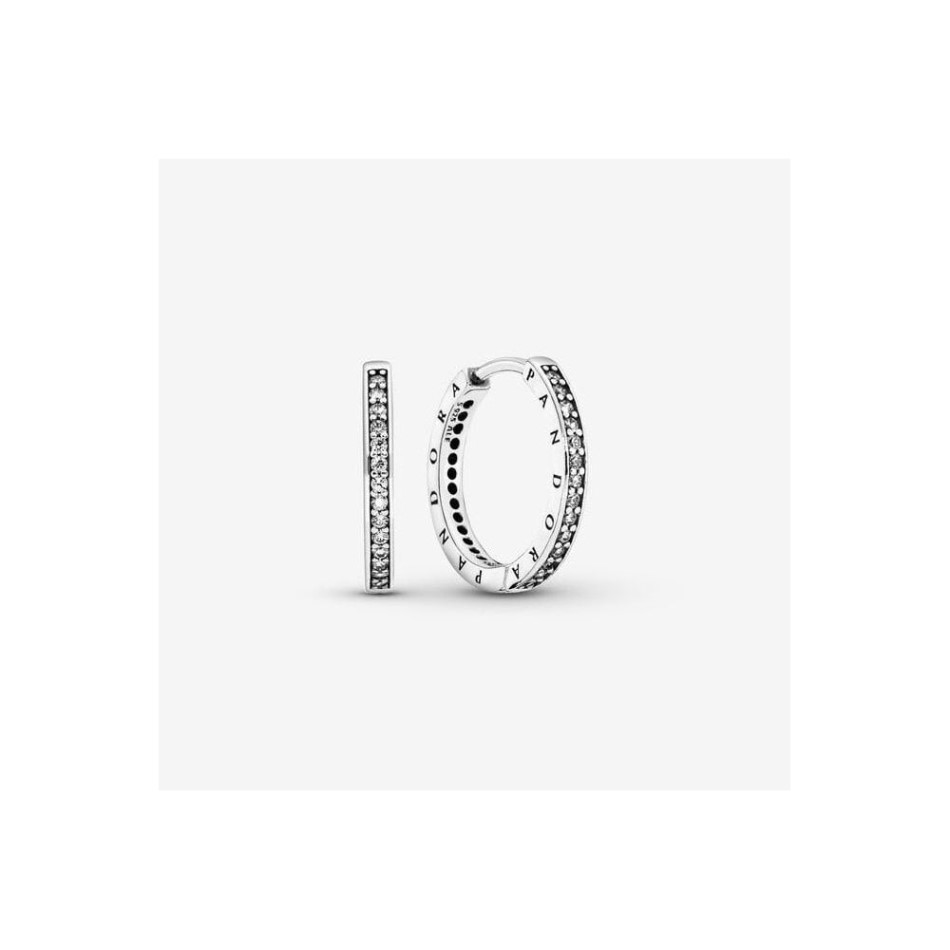 Sparkle & Logo Hoop Earrings Pandora NZ
