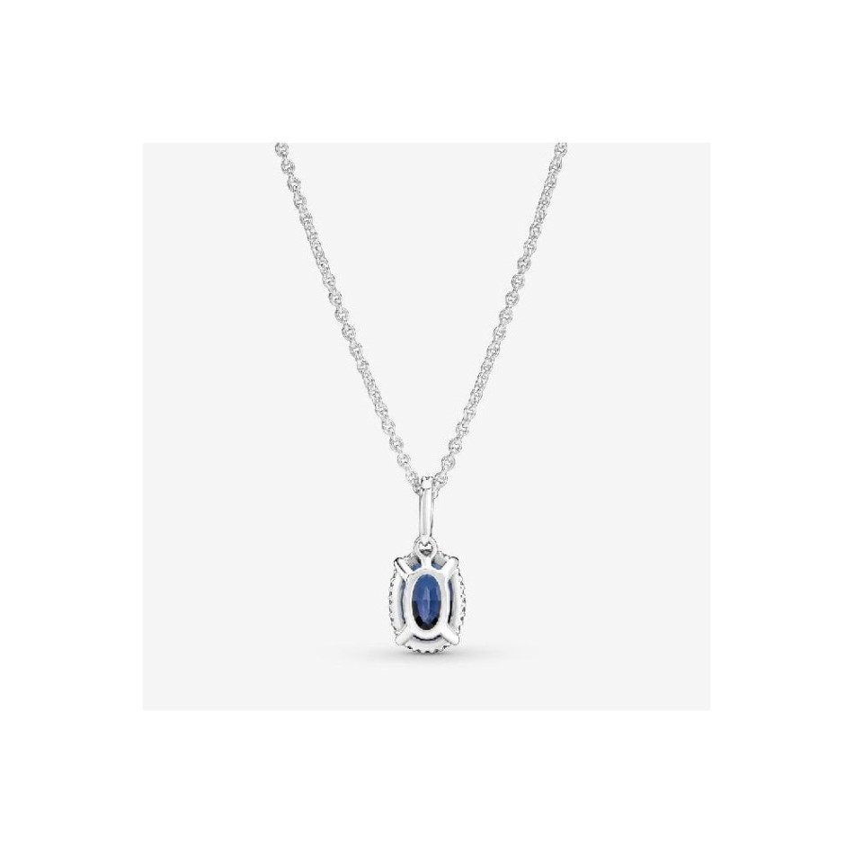Sparkling Blue Statement Halo Pendant Necklace Pandora NZ