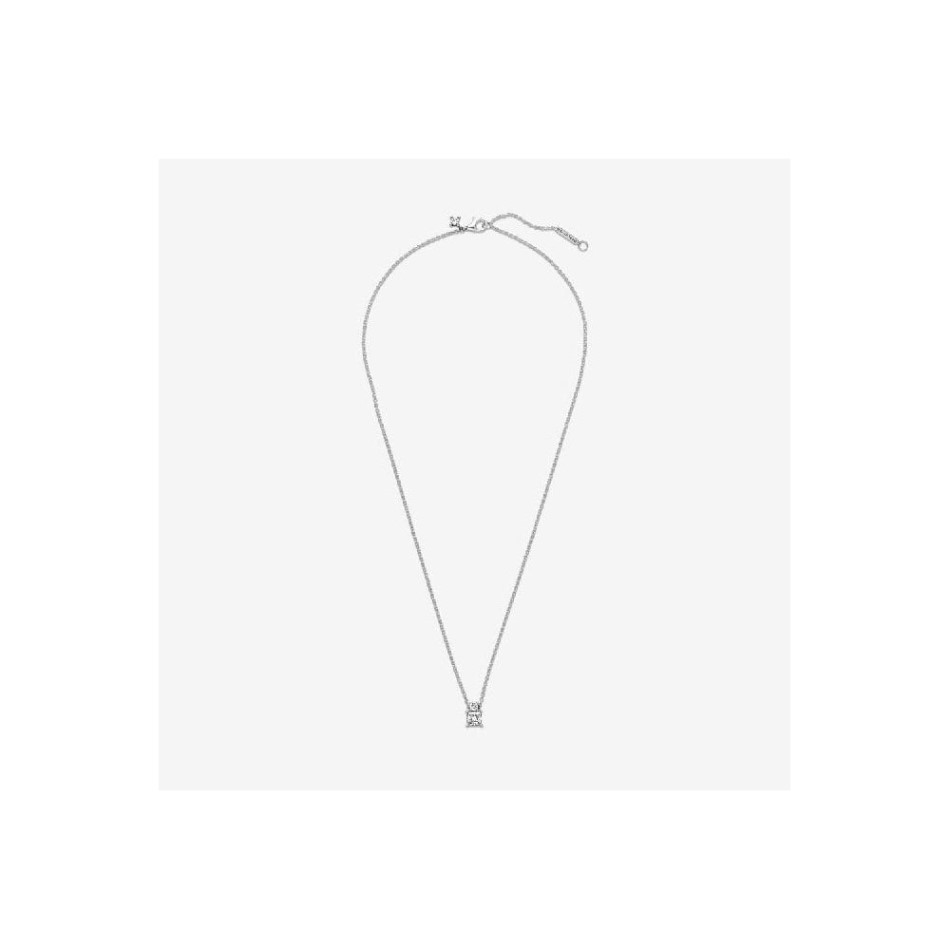 Sparkling Collier Round & Square Pendant Necklace Pandora NZ