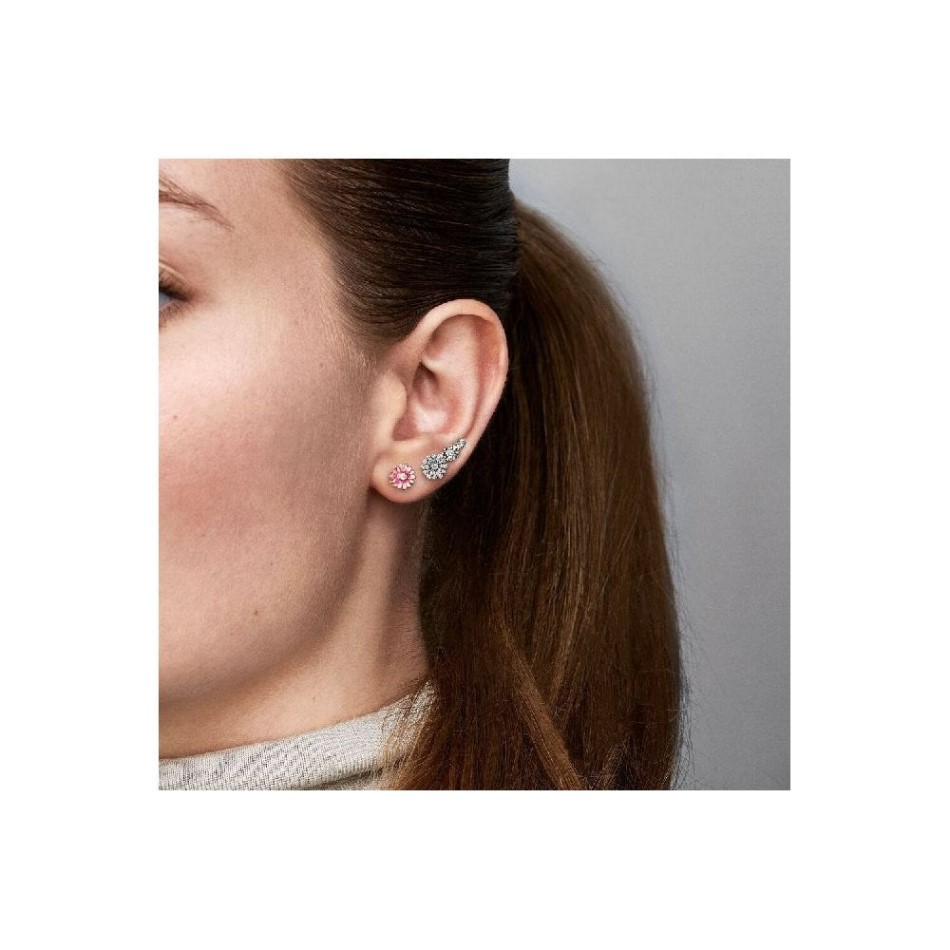 Sparkling Daisy Flower Trio Stud Earrings Pandora NZ
