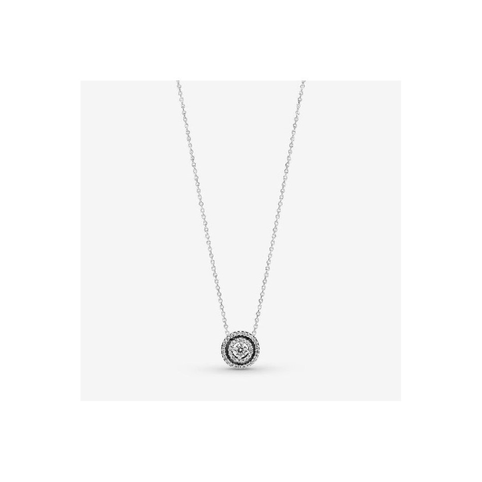Sparkling Double Halo Collier Necklace Pandora NZ