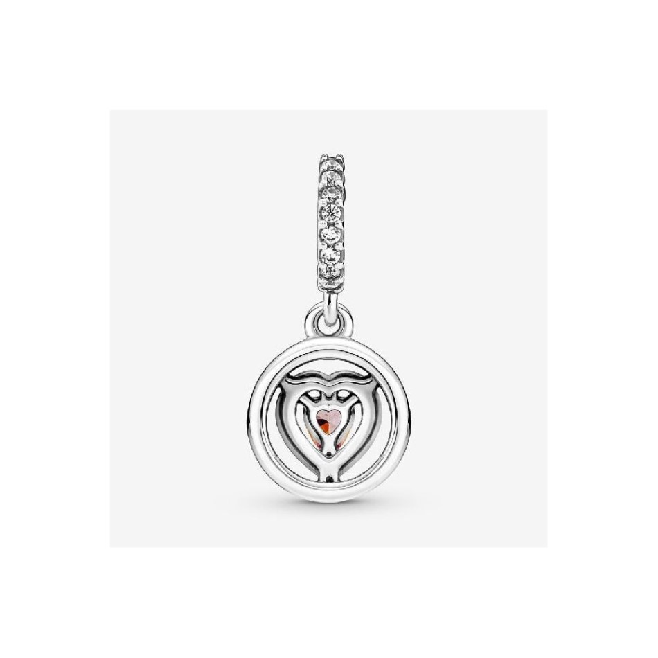 Sparkling Double Halo Heart Dangle Charms Pandora NZ