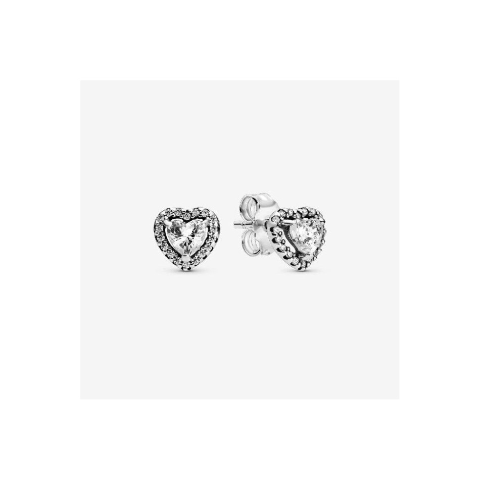 Sparkling Elevated Heart Stud Earrings Pandora NZ
