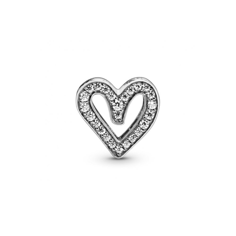 Sparkling Freehand Heart Charms Pandora NZ