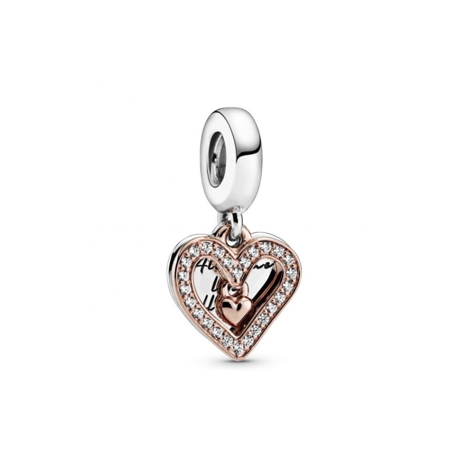 Sparkling Freehand Heart Dangle Charms Pandora NZ