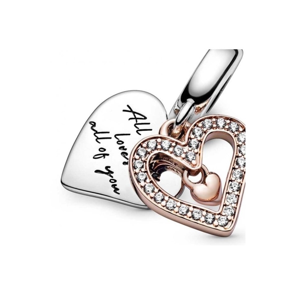 Sparkling Freehand Heart Dangle Charms Pandora NZ