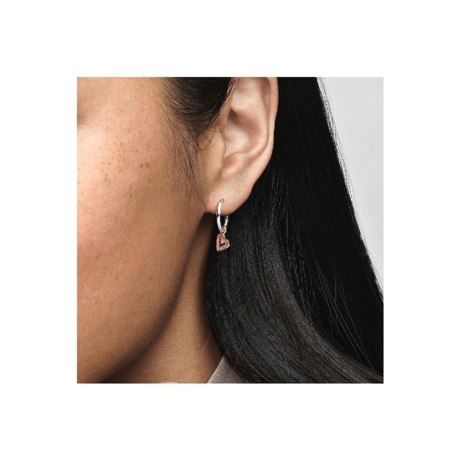 Sparkling Freehand Heart Hoop Earrings Pandora NZ