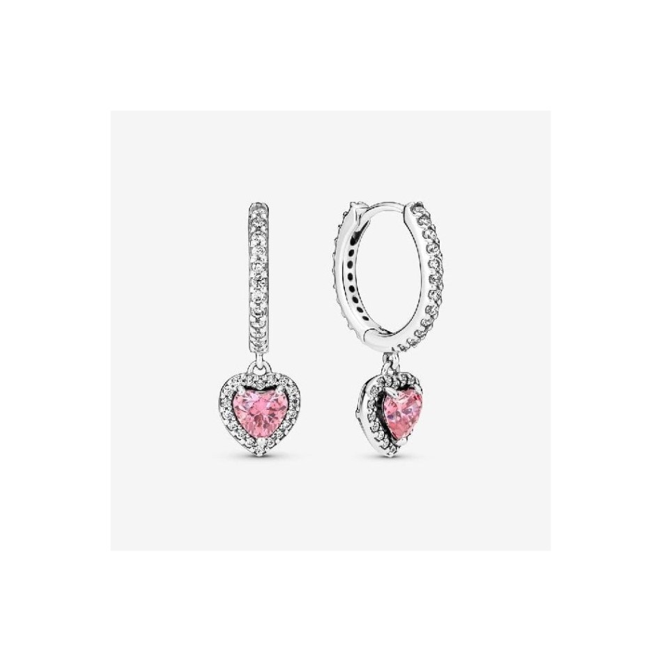 Sparkling Halo Heart Hoop Earrings Pandora NZ
