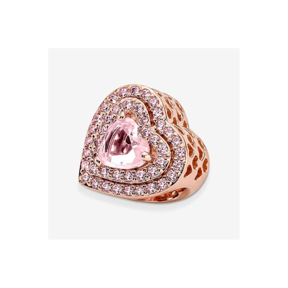 Sparkling Levelled Heart Charms Pandora NZ