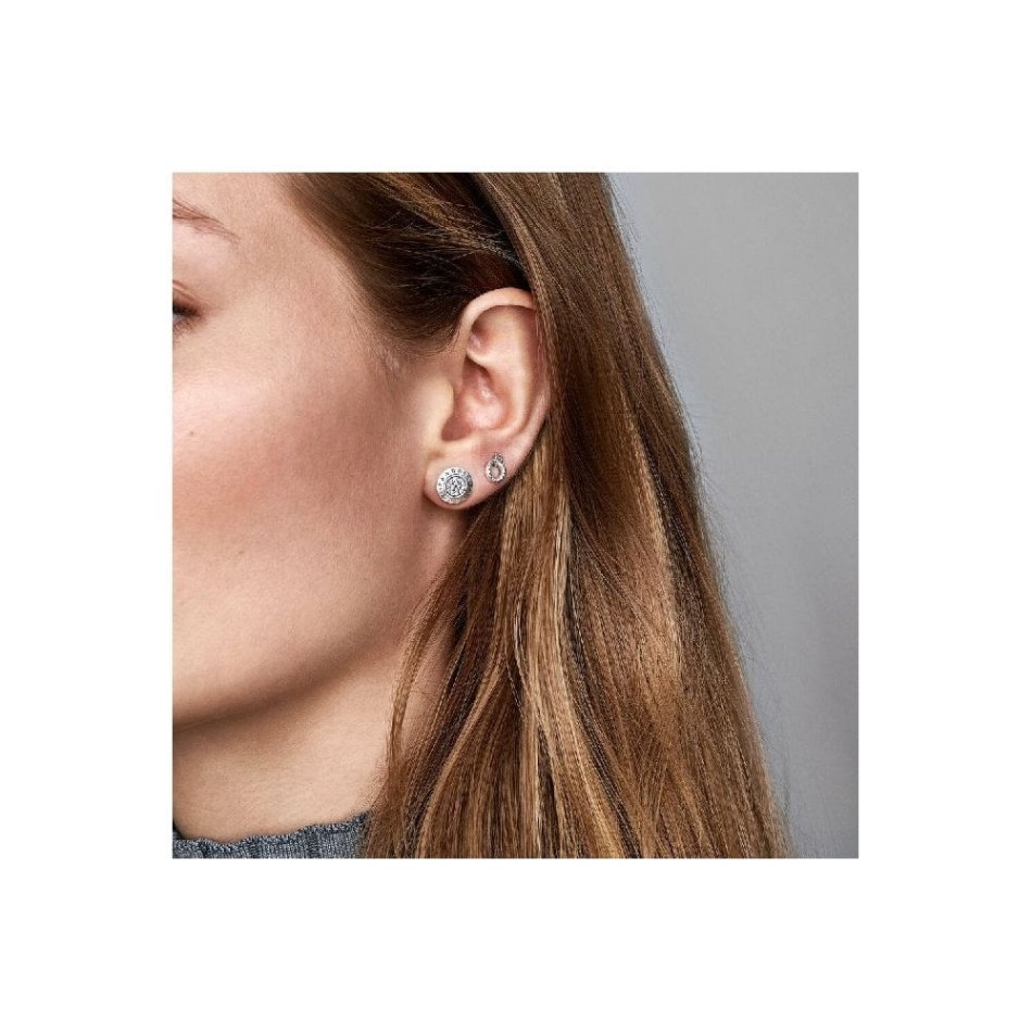 Sparkling Logo Stud Earrings Pandora NZ