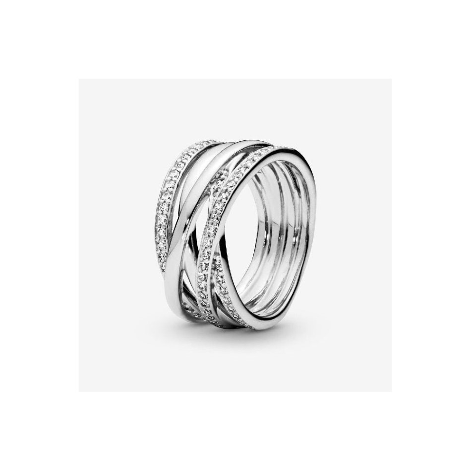 Sparkling & Pandora NZ Brand Polished Lines Ring