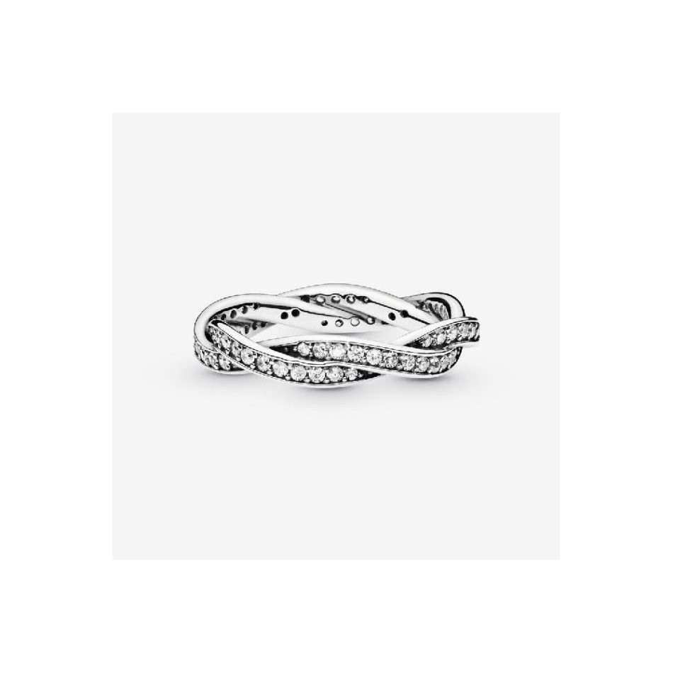 Sparkling Pandora NZ Brand Twisted Lines Ring