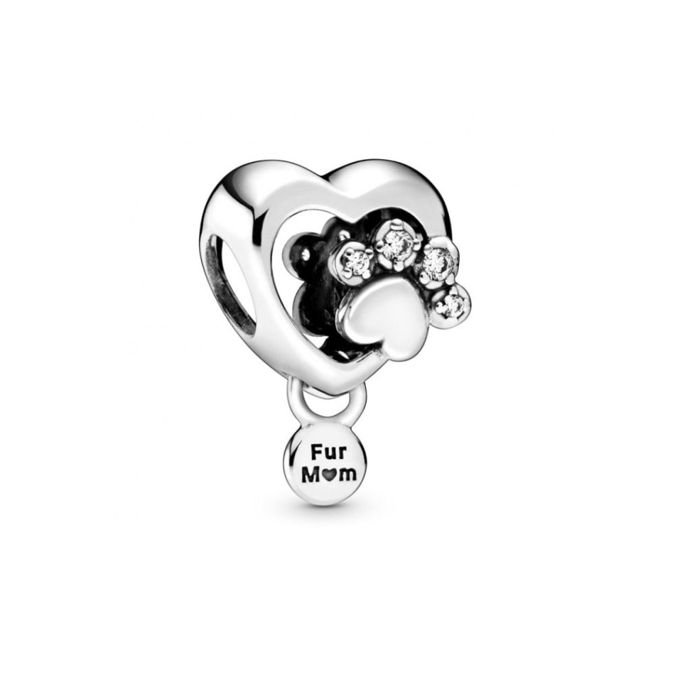 Sparkling Paw Print & Heart Charms Pandora NZ