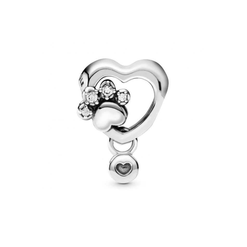 Sparkling Paw Print & Heart Charms Pandora NZ