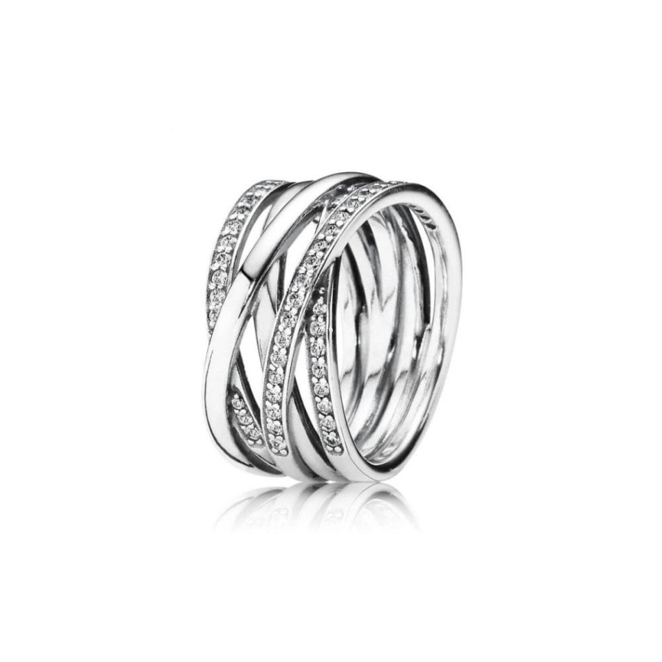 Sparkling & Polished Lines Ring Pandora NZ