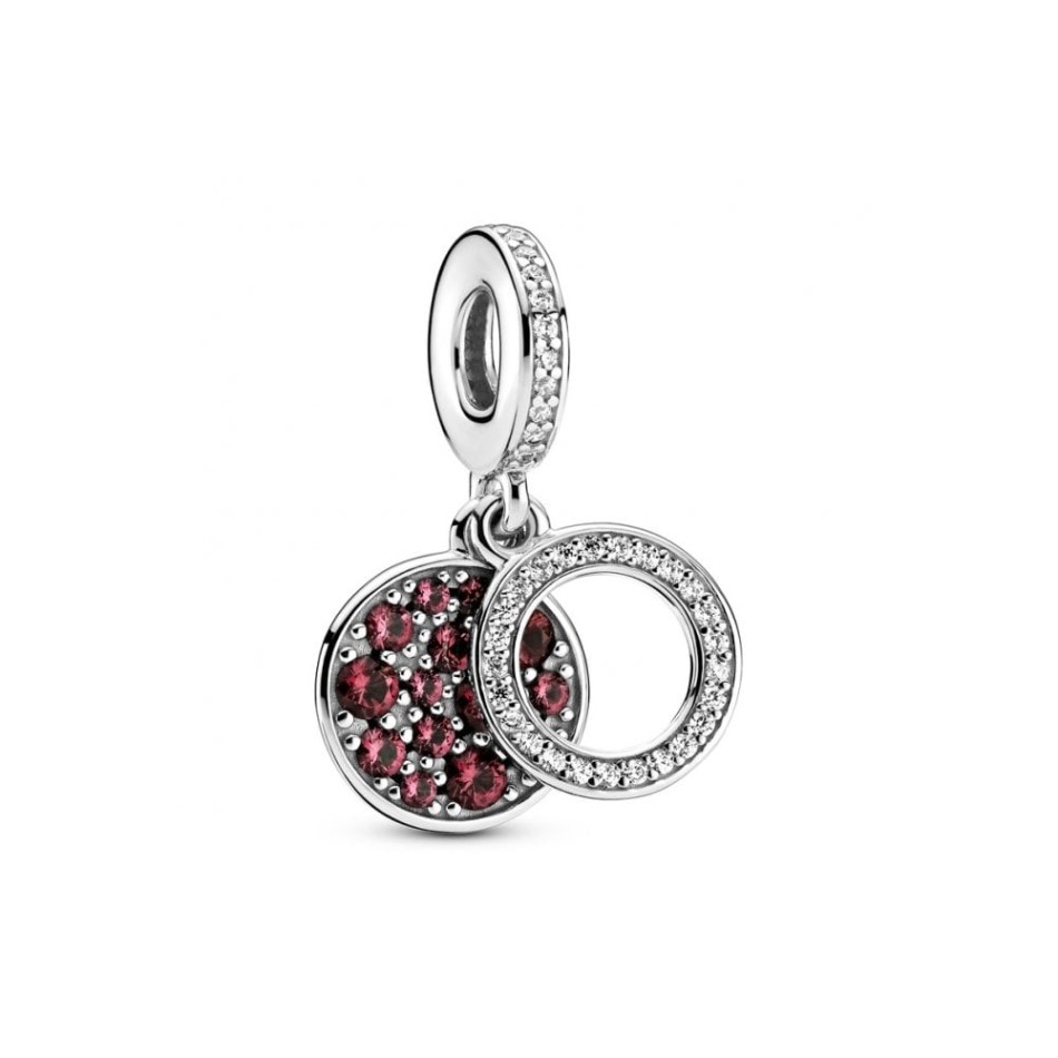 Sparkling Red Disc Double Dangle Charms Pandora NZ