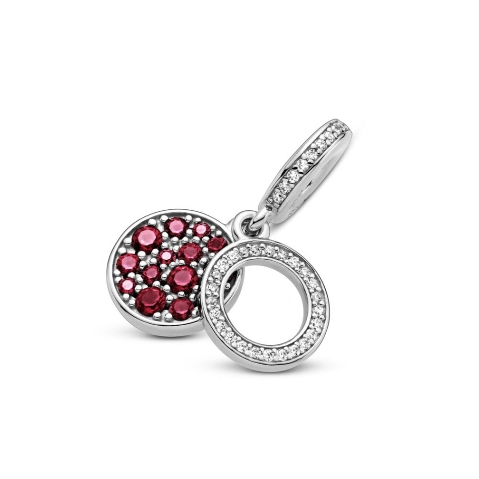 Sparkling Red Disc Double Dangle Charms Pandora NZ