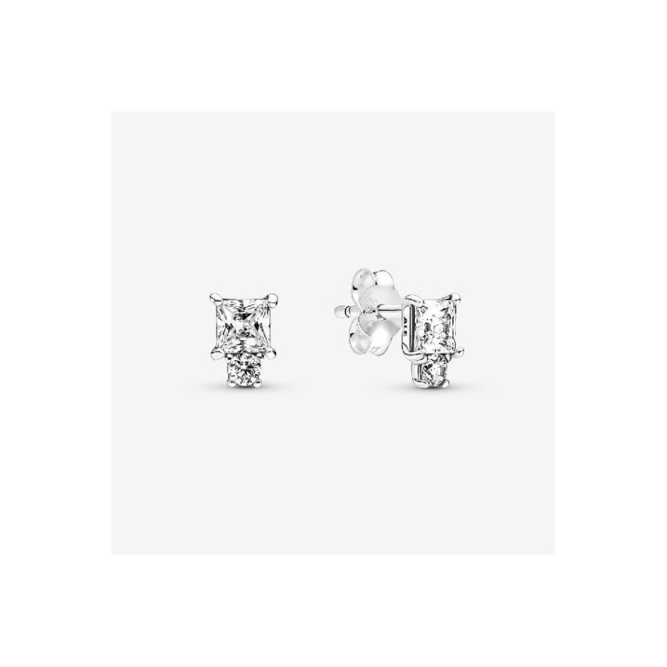 Sparkling Round & Square Earrings Pandora NZ