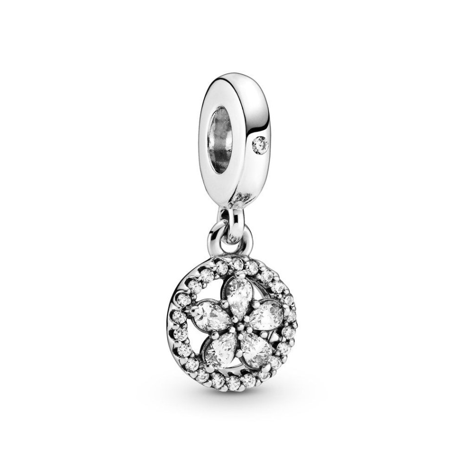 Sparkling Snowflake Circle Dangle Charms Pandora NZ