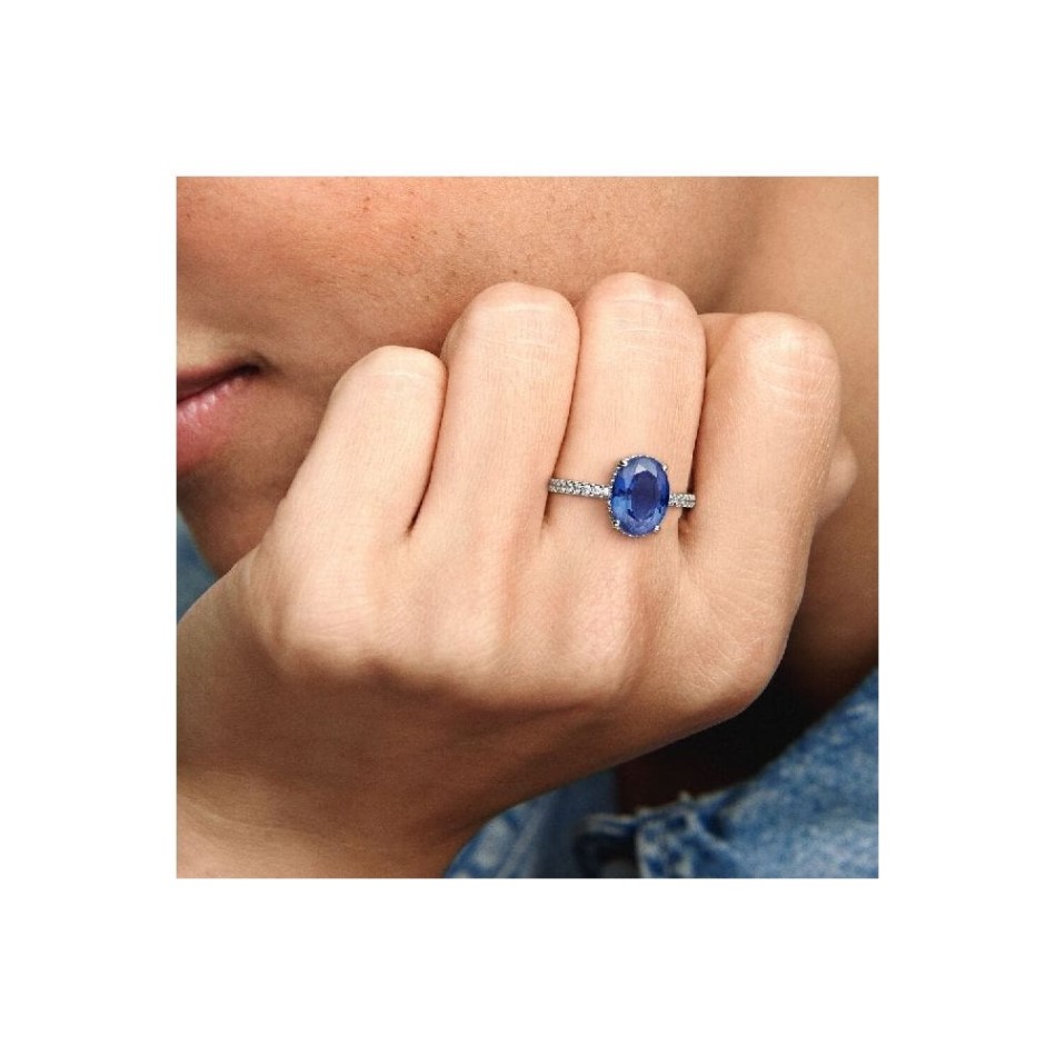 Sparkling Statement Blue Pandora NZ Halo Ring
