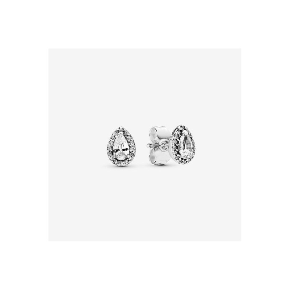Sparkling Teardrop Halo Stud Earrings Pandora NZ