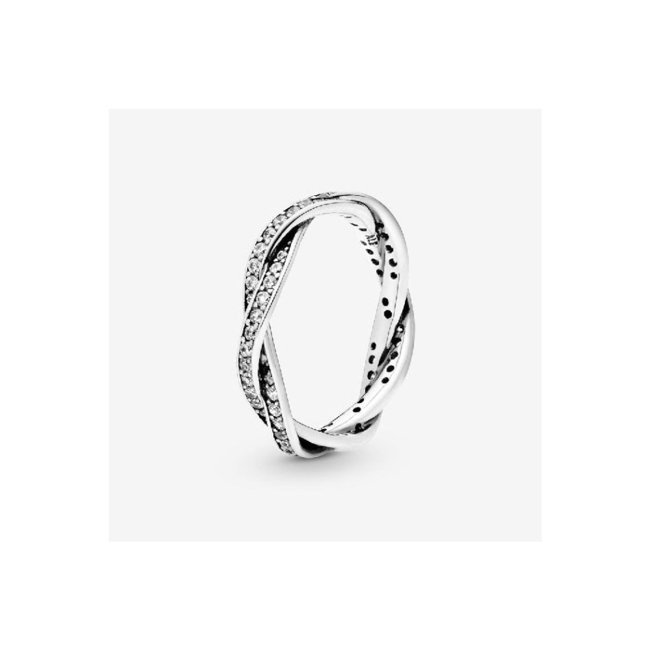 Sparkling Twisted Lines Brand Ring Pandora NZ