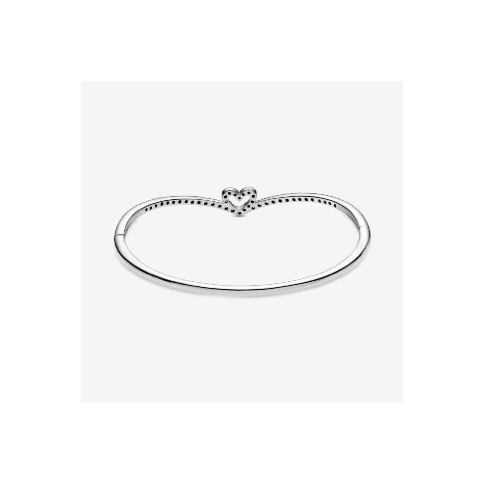 Sparkling Wishbone Heart Bangle Pandora NZ