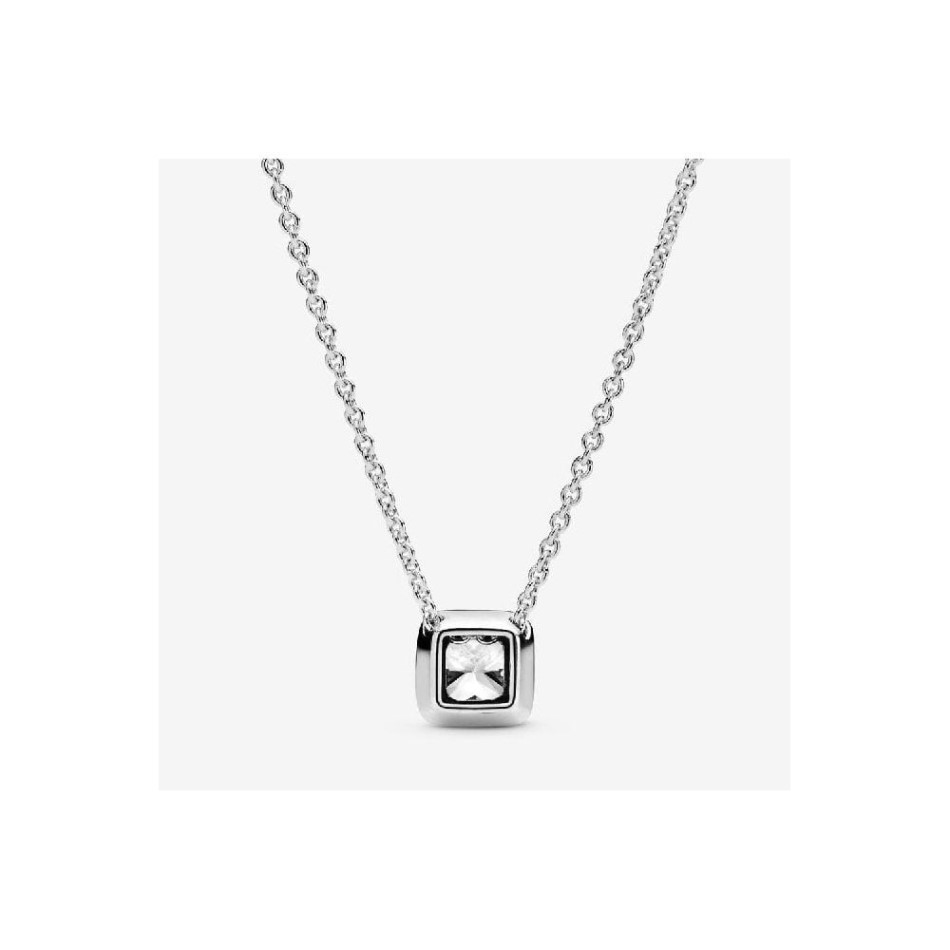 Square Sparkle Halo Necklace Pandora NZ