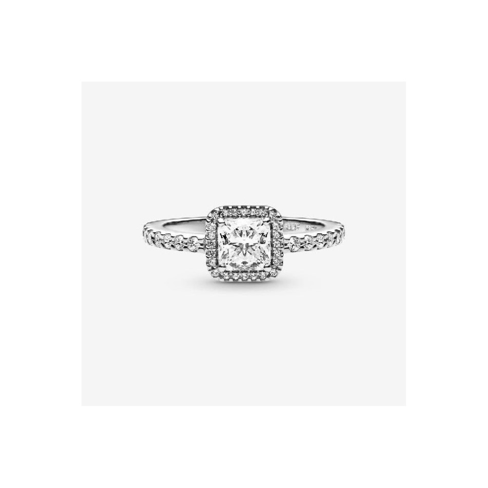Square Sparkle Halo Ring Pandora NZ