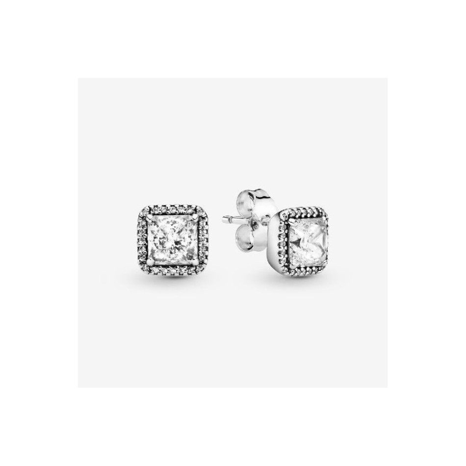 Square Sparkle Halo Stud Earrings Pandora NZ