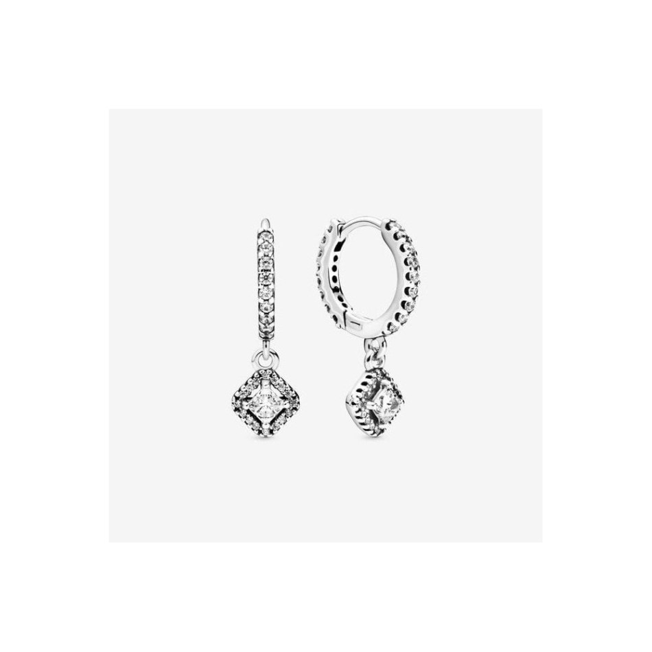 Square Sparkle Hoop Earrings Pandora NZ