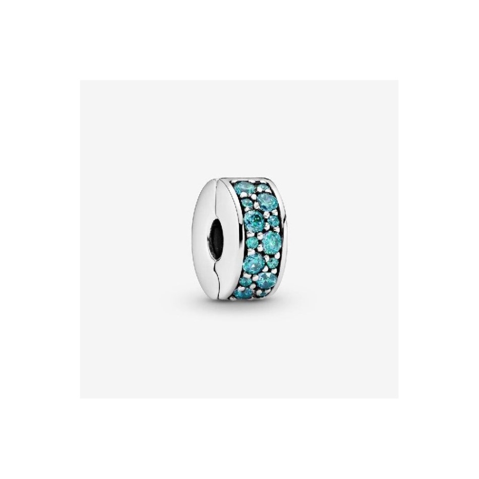 Teal Pave Clip Charm Pandora NZ