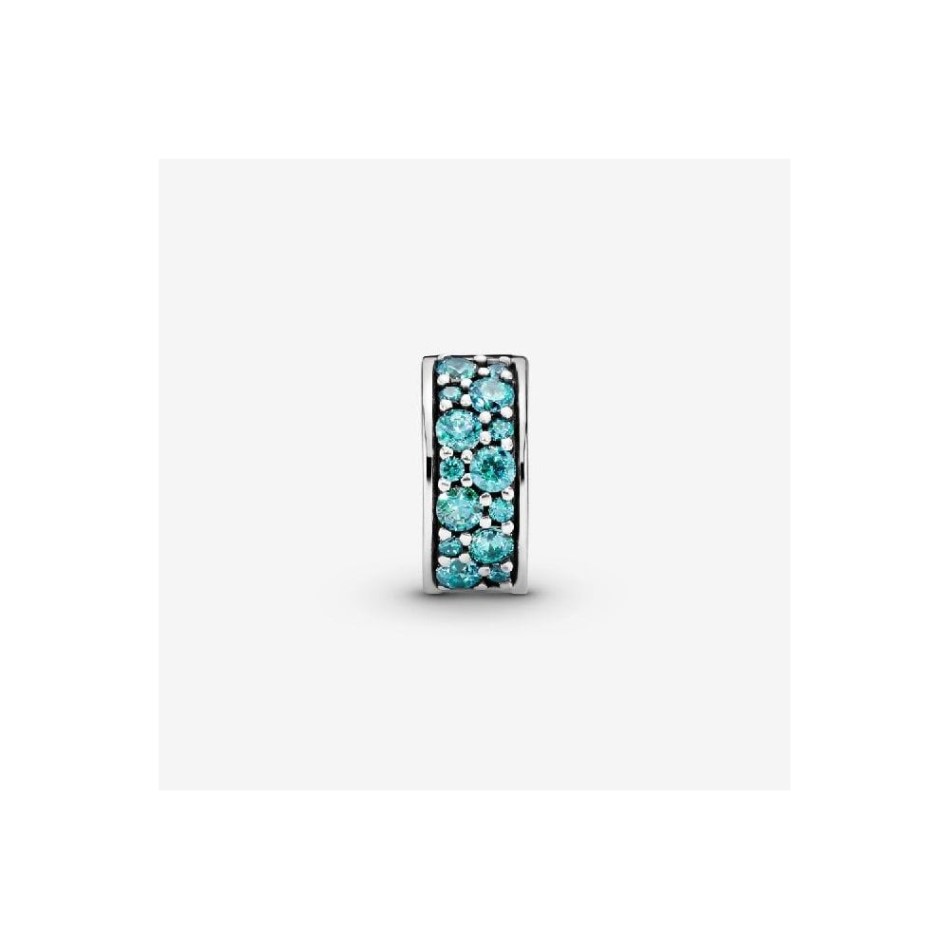 Teal Pave Clip Charm Pandora NZ