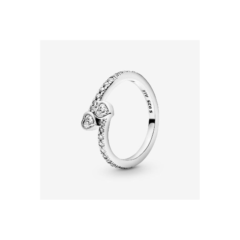 Two Pandora NZ Brand Sparkling Hearts Ring
